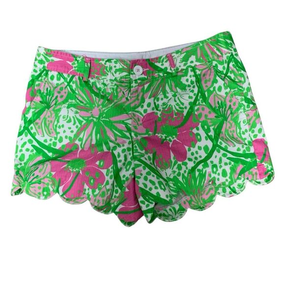 Lilly Pulitzer women’s green pink the butternut 5" short size 10 - Picture 1 of 4